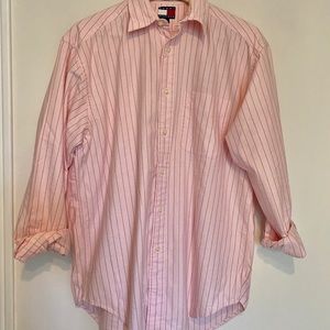 2/$50 Vintage 90s Tommy Hilfiger Pink Button Up